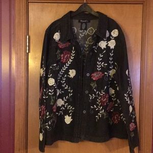Demin embroidered coat